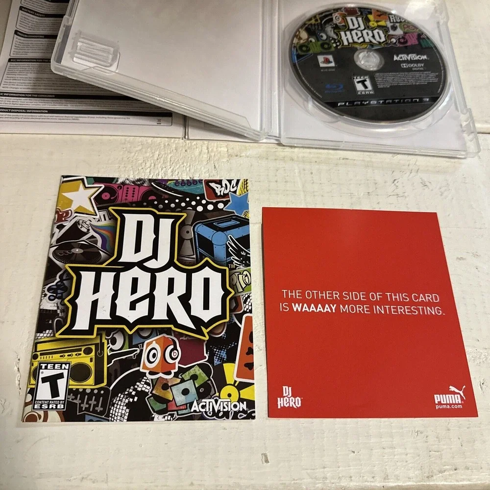 DJ Hero (Sony PlayStation 3, 2009) Complete In Box Game And Turntable